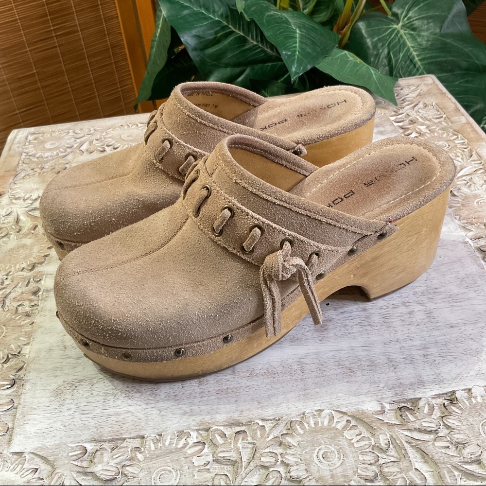 Vintage 90s Hokus Pokus Leather Clogs Size 7